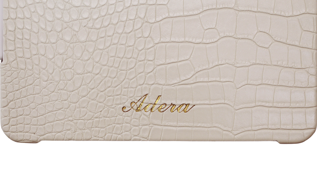 White Croc Leather iPad Case