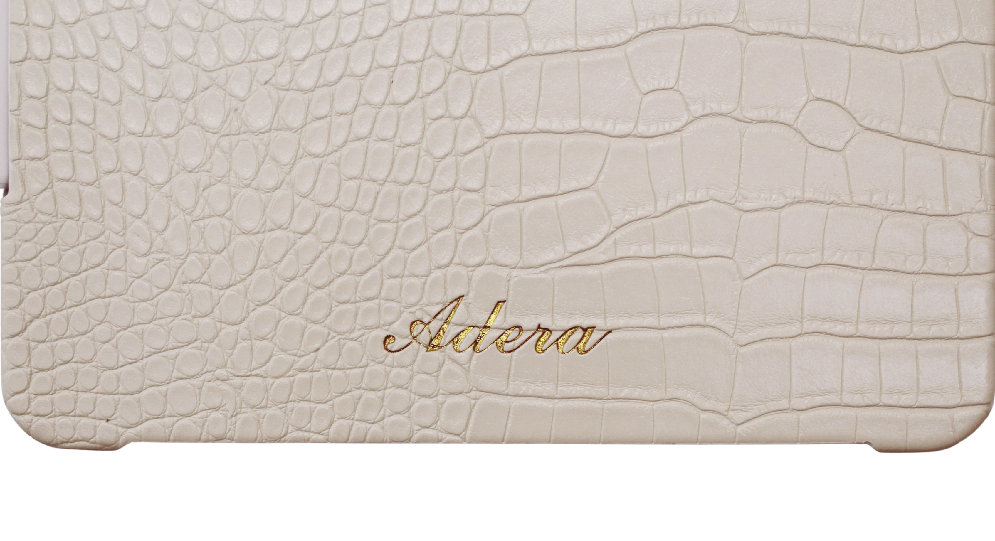 White Croc Leather iPad Case