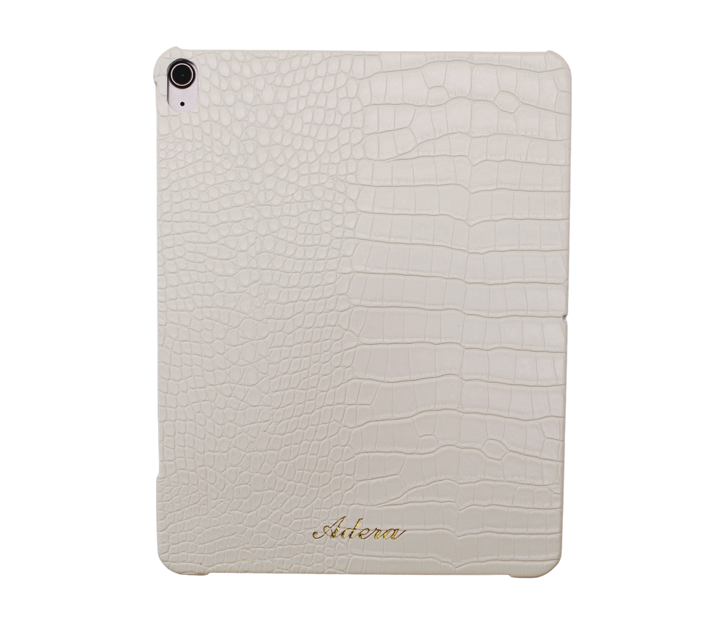 White Croc Leather iPad Case