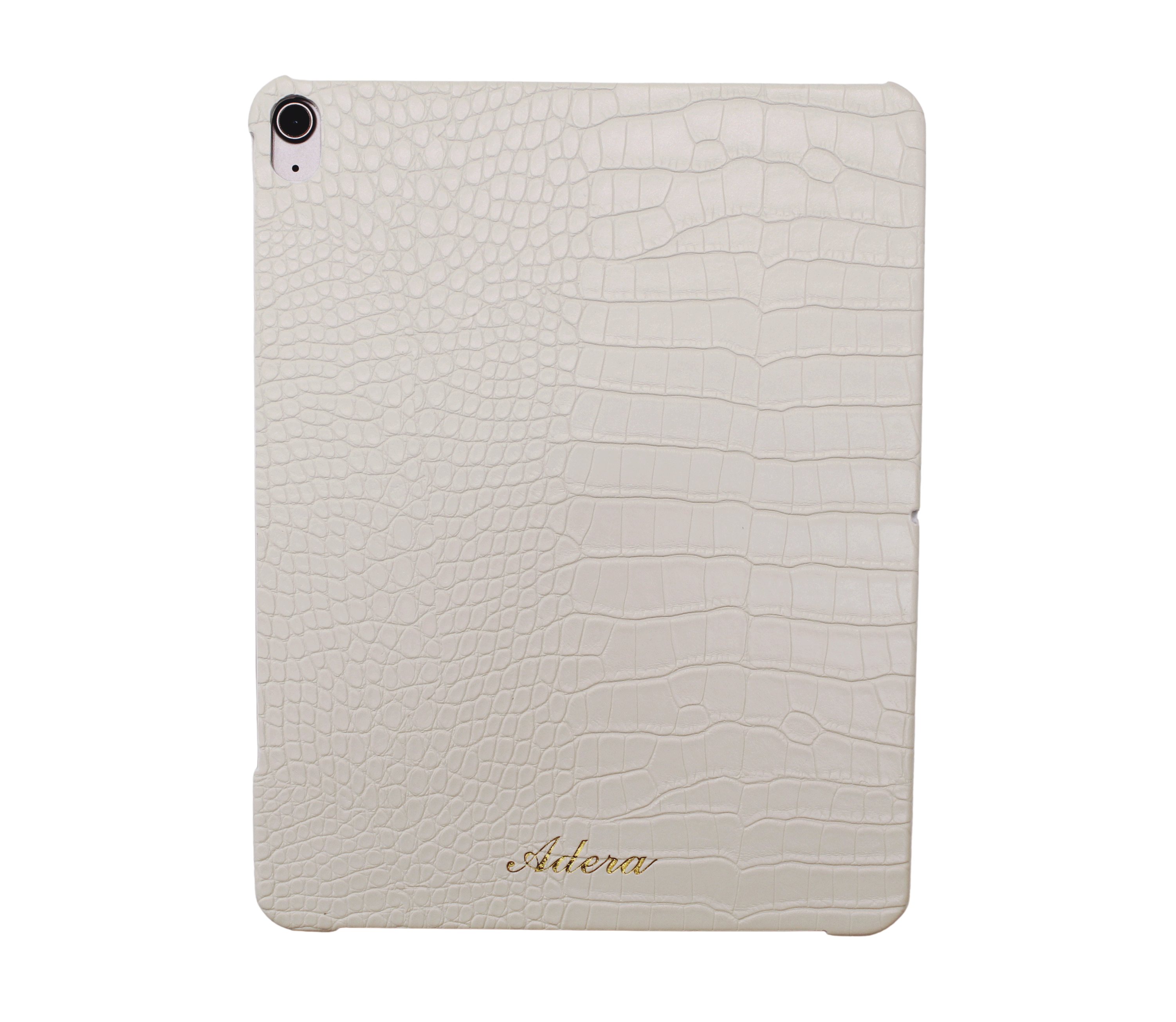 White Croc Leather iPad Case