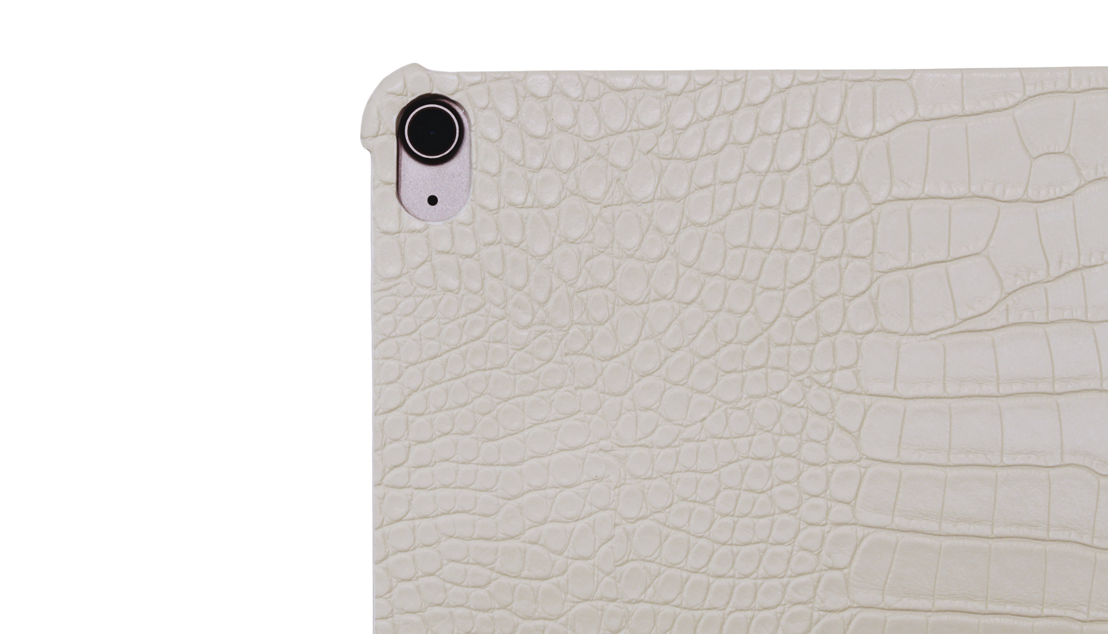 White Croc Leather iPad Case